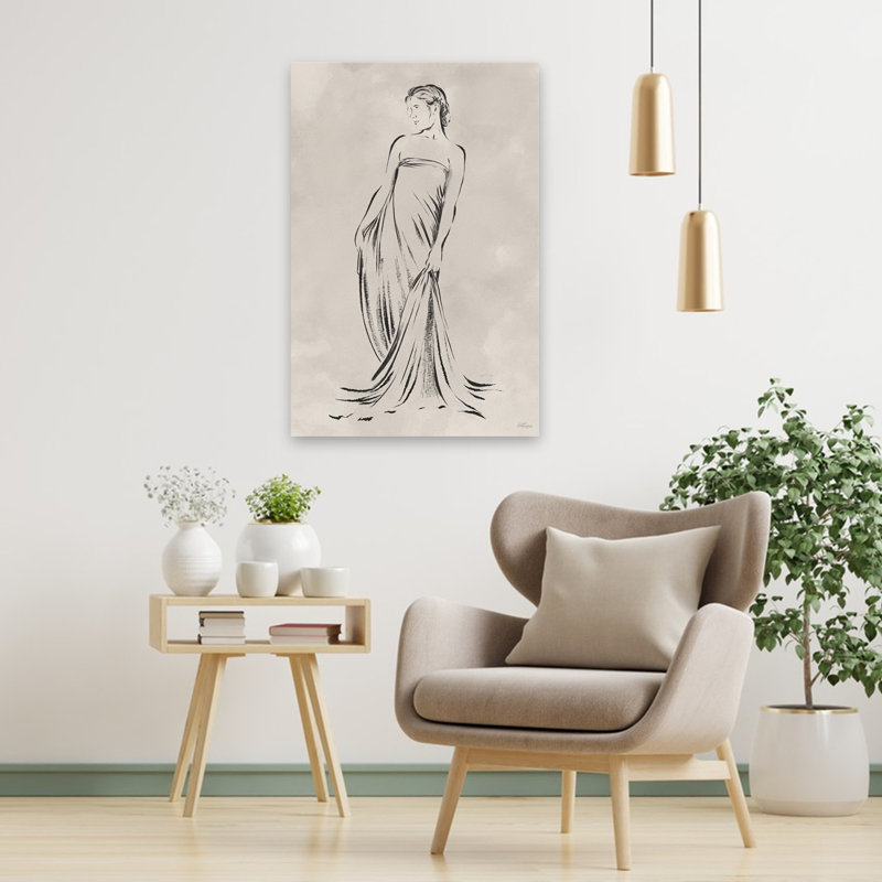 Esquisse d'une femme debout - Art contemporain, H 36 po x l 24 po
