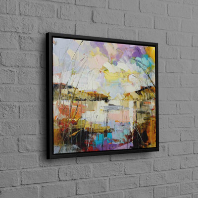 Large Abstract Landscape Canvas Print with 3D Oil Painting Design for Modern Wall Art Home Decor