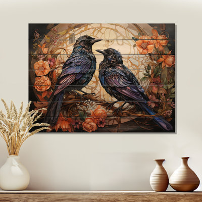 Corbeau Enchanted Monarchs - impression sans cadre sur bois
