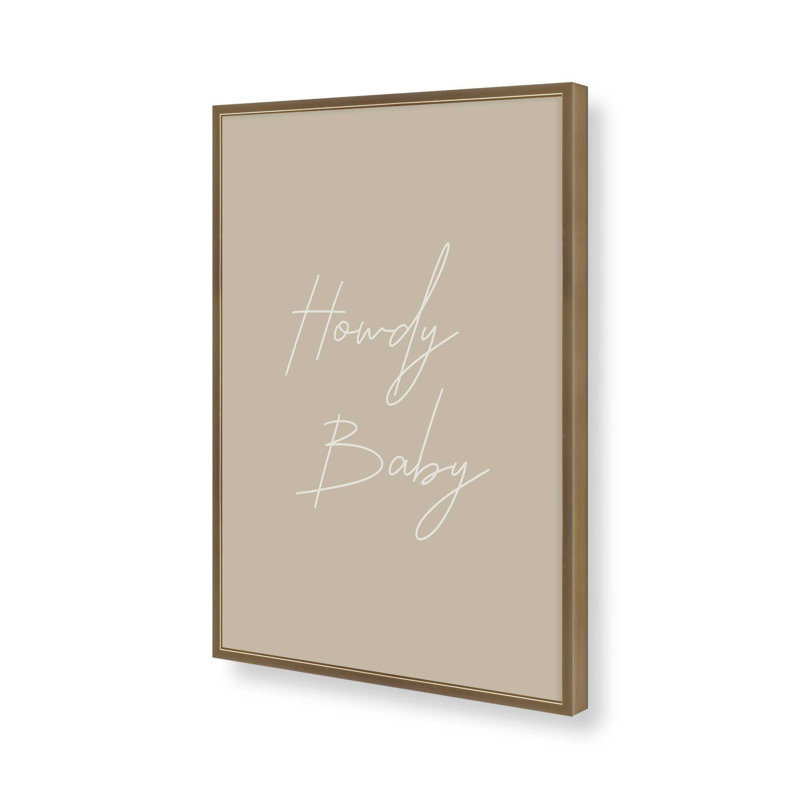 Imprimé de fleurs brun clair minimaliste, Or brossé, H 21,25 po x l 17,25 po