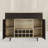 Contemporary Modern 10-Bottle Buffet Server, Natural Oak