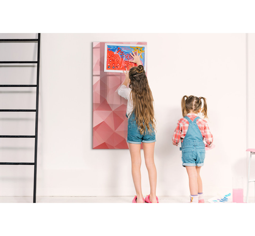 Magnetic Memo Board Whiteboard - 60 x 120 cm - With Marker and Magnets - Triangles abstraction