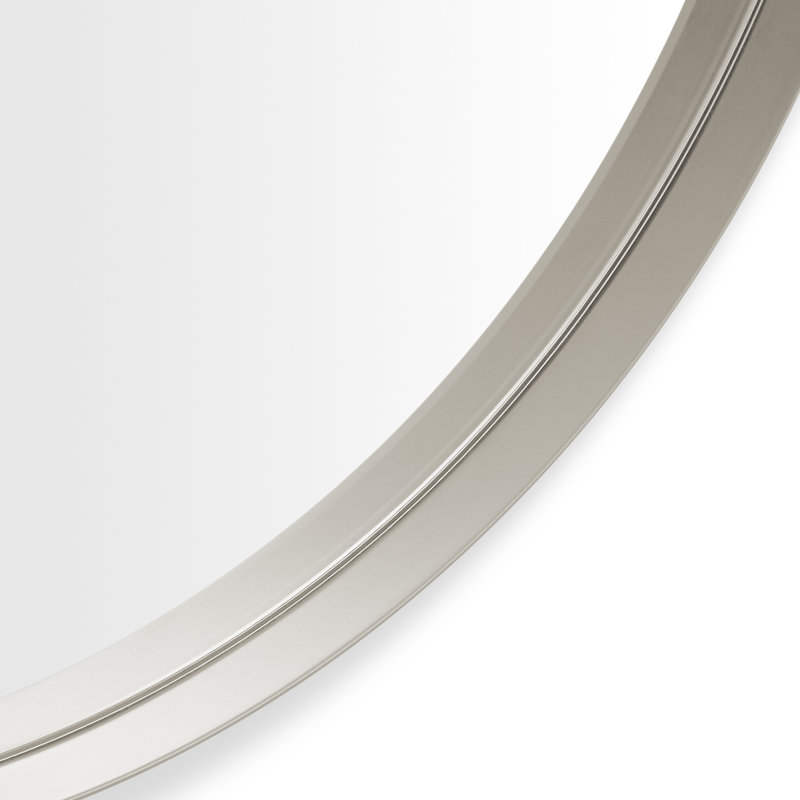 Hoopla Metal Round Wall Mirror, Putty, 36" x 36"