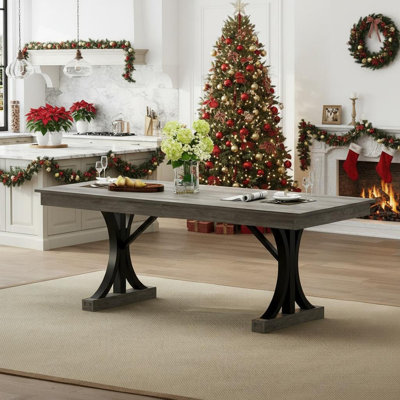 Metal Base Dining Table