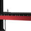 Lit mezzanine double en rouge, d'inspiration gamer, avec bureau, éclairage et armoires de rangement, tiroirs-130041060