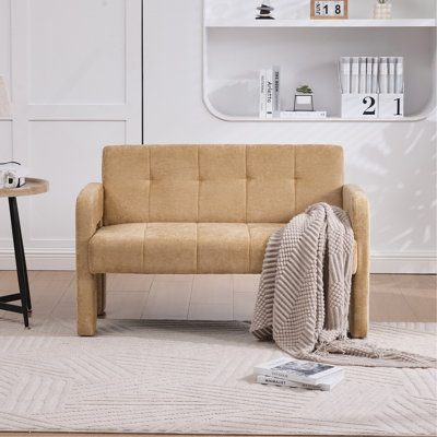 Canapé-lit compact moderne avec accoudoirs doubles pour salon et chambre à coucher Siège de détente confortable avec accoudoirs doubles Peut être jumelé à une chaise simple