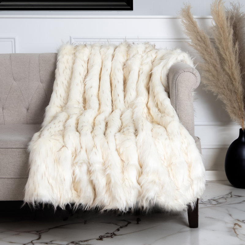 Couverture en fausse fourrure Harwick, 58 po x 84 po
