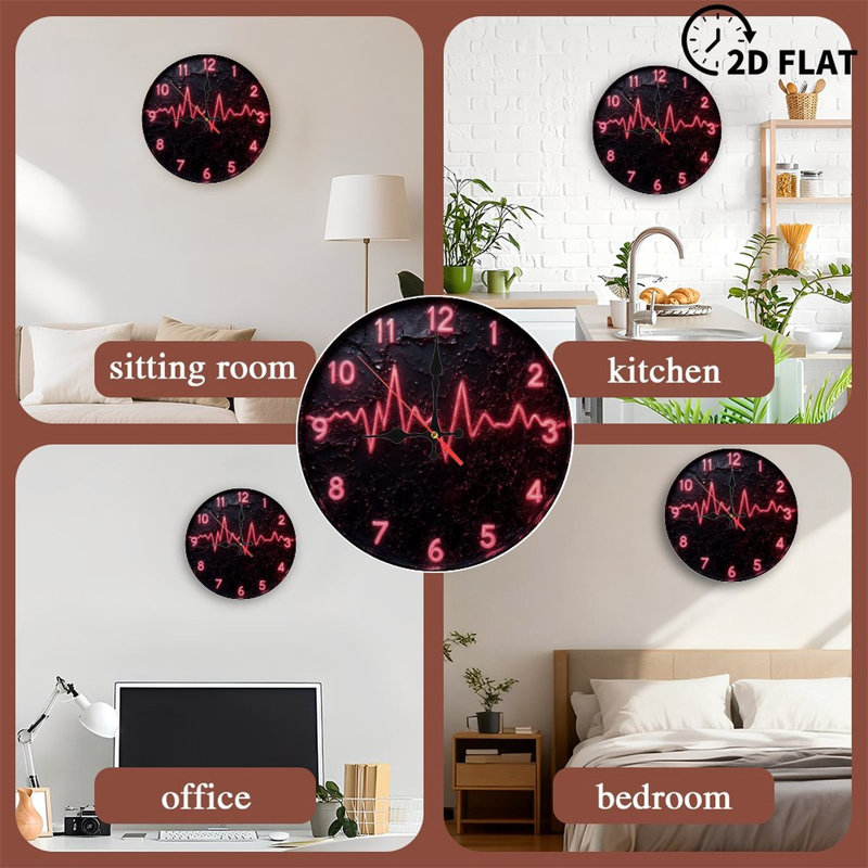 Clock Face With Heartbeat Waveform