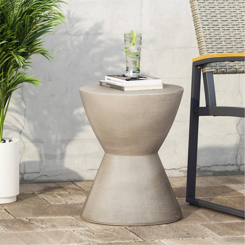 Table d'appoint d'extérieur Mgo, gris clair