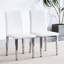 De 2 chaises en cuir PU blanc avec des cadres en métal argenté - Facile à entretenir et intérieur lumineux et ergonomique pour une utilisation à long terme