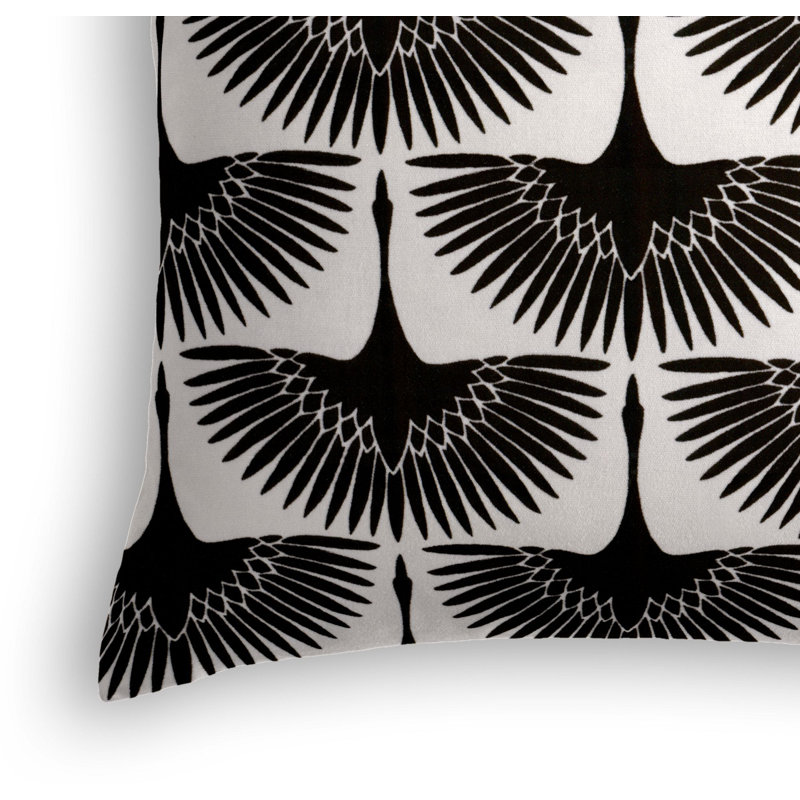Wing It Square Pillow Cover & Insert, 16" x 16", Black
