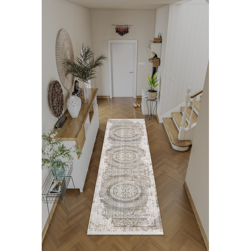 Tapis tissé à la machine Southwestern Wilton, Tapis de couloir 2 pi x 6 pi