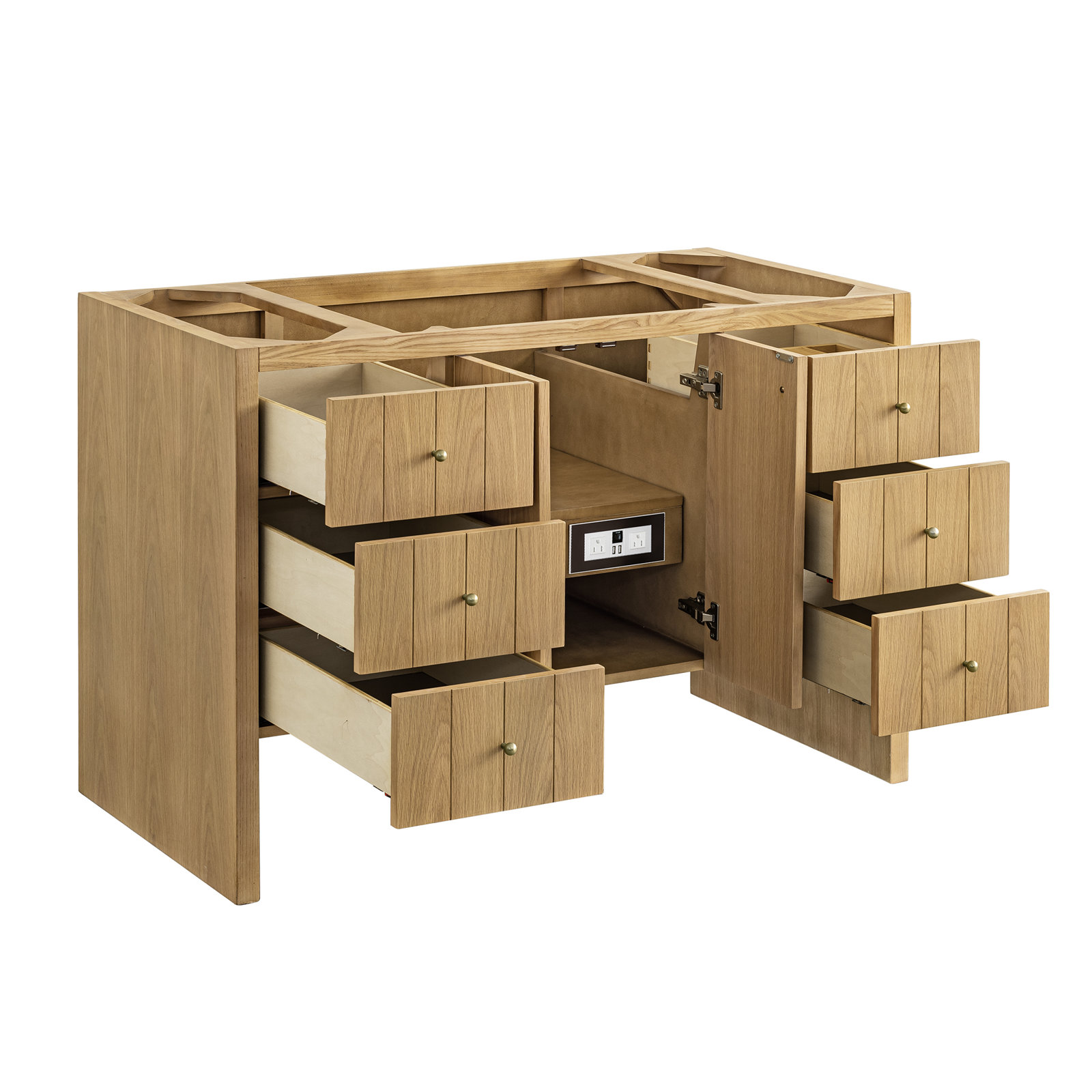 Hudson 48" Single Bathroom Vanity Base, Light Natural Oak