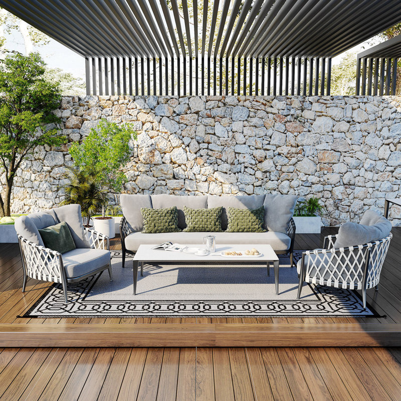 Tapis, tapis d'extérieur réversible, tapis de sol en paille de plastique imperméable, tapis de camping portable pour camping-car, grand tapis de jardin, terrasse, pique-nique, plage, bordure noire et grise