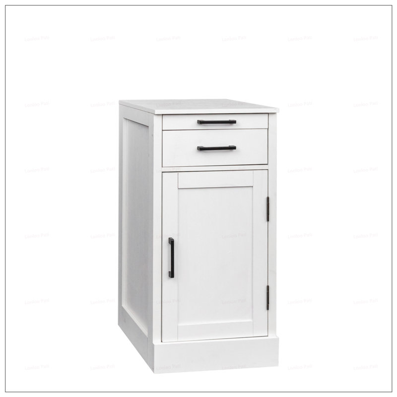 Modular Wine Bar And Buffet Cabinet With Spacious Storage For Dining And Living Rooms, Walnut Finish, White