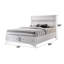Low Profile White Ek Bed With Storage Space Availability, 5 Slats And 8 Support Legs, Made Of Particleboard Veneer, 700Lbs Limit Provision, Panels, No Box Spring, Quick Setup