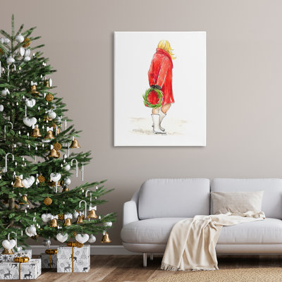 Glam Fashion - Veste de Noël rouge avec couronne par Lanie Loreth - Peinture