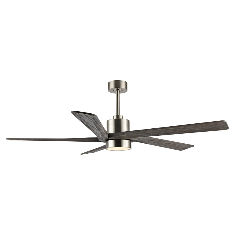 Athanafis Ceiling Fan with LED Lights, Nickel with Gray Blades, 54"
