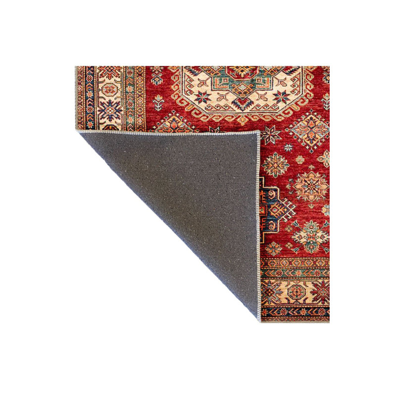 Tapis décoratif beige traditionnel à motif ethnique traditionnel lavable à la machine