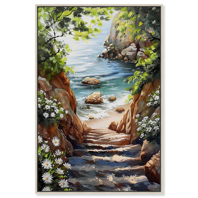 A Peak into the Ocean Canvas Monet Coastal by Art Remedy