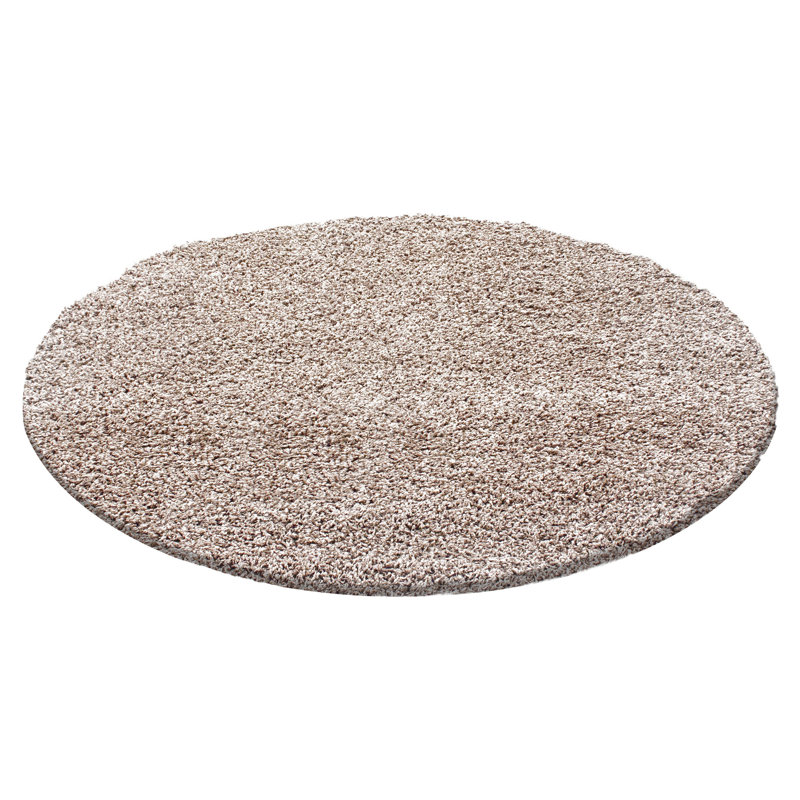 Riam Machine Woven Beige Indoor Rug, Round 120cm