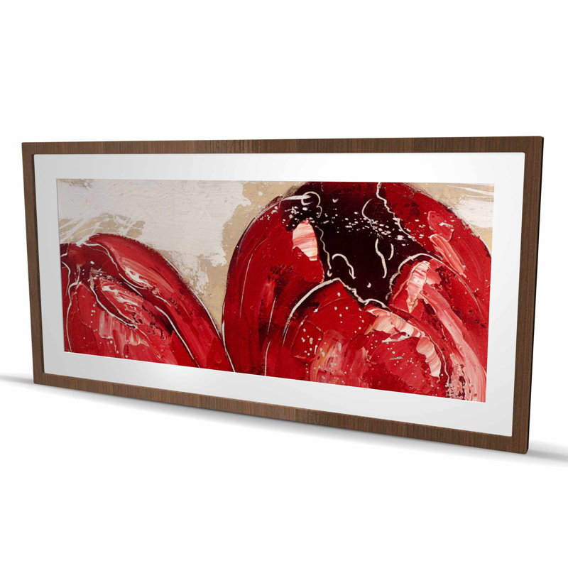 Two Red Tulips - Botanical Romantic Framed Matted Print