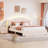 Teddy Fleece Upholstered Platform Bed With 1 Nightstand-1320892730