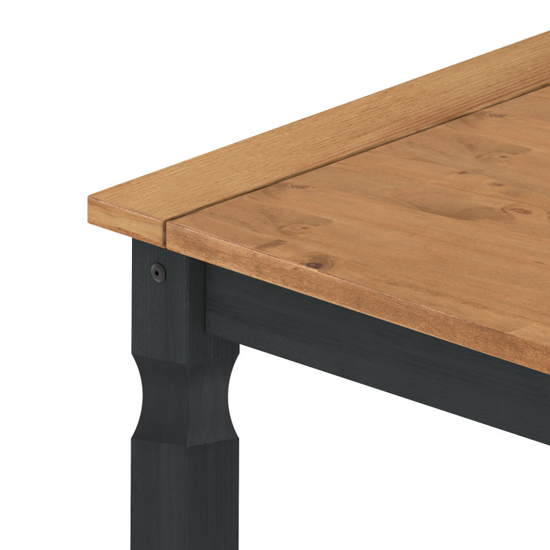 4 - Person Pine Solid Wood Dining Set, Charcoal , Charcoal/Natural