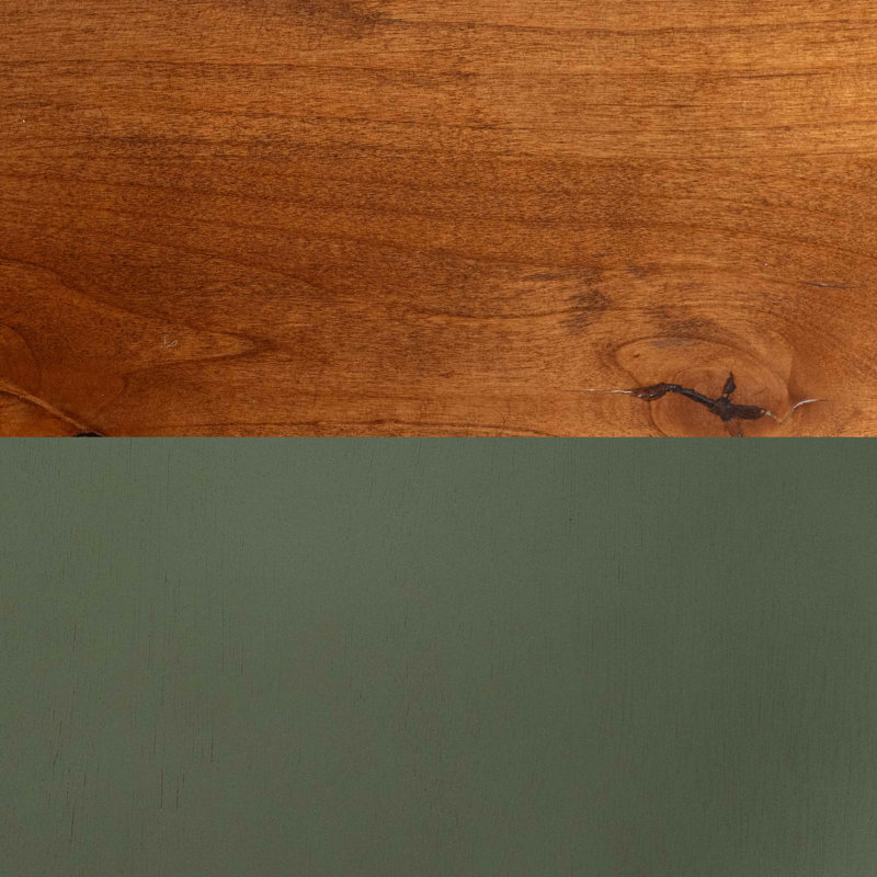 Table d'appoint Brixham 24 po, aucun assemblage requis, finition deux tons, Plateau en bois brun / base verte
