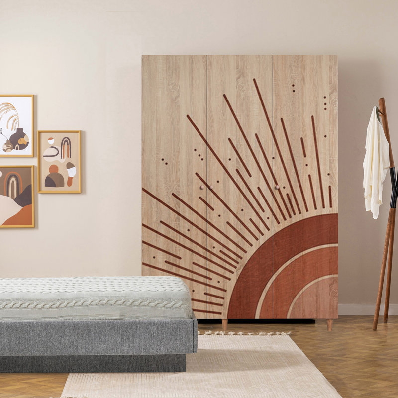Berend 3 Door Manufactured Wood Wardrobe