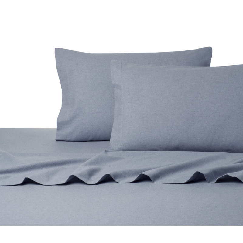 Flannel Standard Sheet Set, Twin Sheet Set + 1 Fitted Sheet + 1 Pillowcase, Blue
