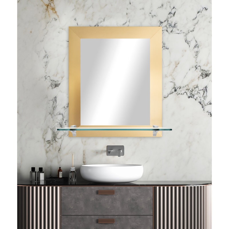 Miroir d'appoint Beigenwald, Or / support chromé