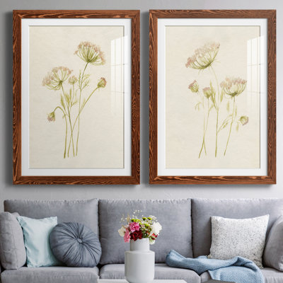 Blush Lace I - ensemble de 2 peintures encadrées