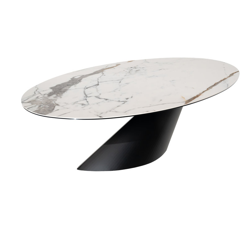 Hamtramck Oval Metal Base Dining Table