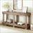 Vintage Entryway Table with Solid Cedar Wood and Metal Rivets-2074645848