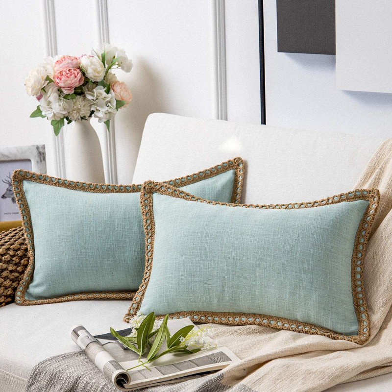 Housse de coussin Devos, Turquoise clair