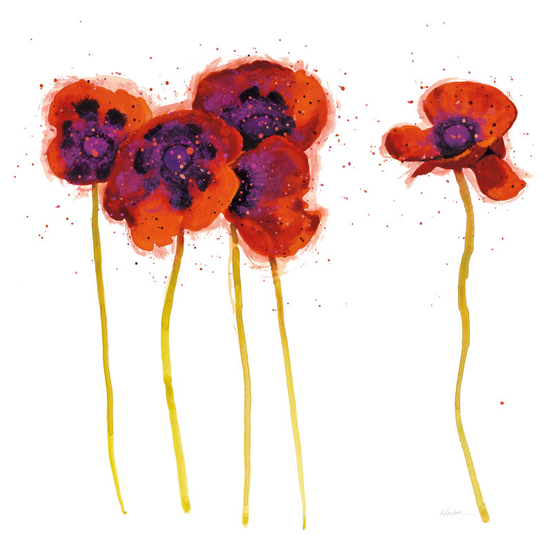 Splash Garden II by Shirley Novak - Wrapped Canvas Painting, 30cm H x 30cm W x 3.8cm D