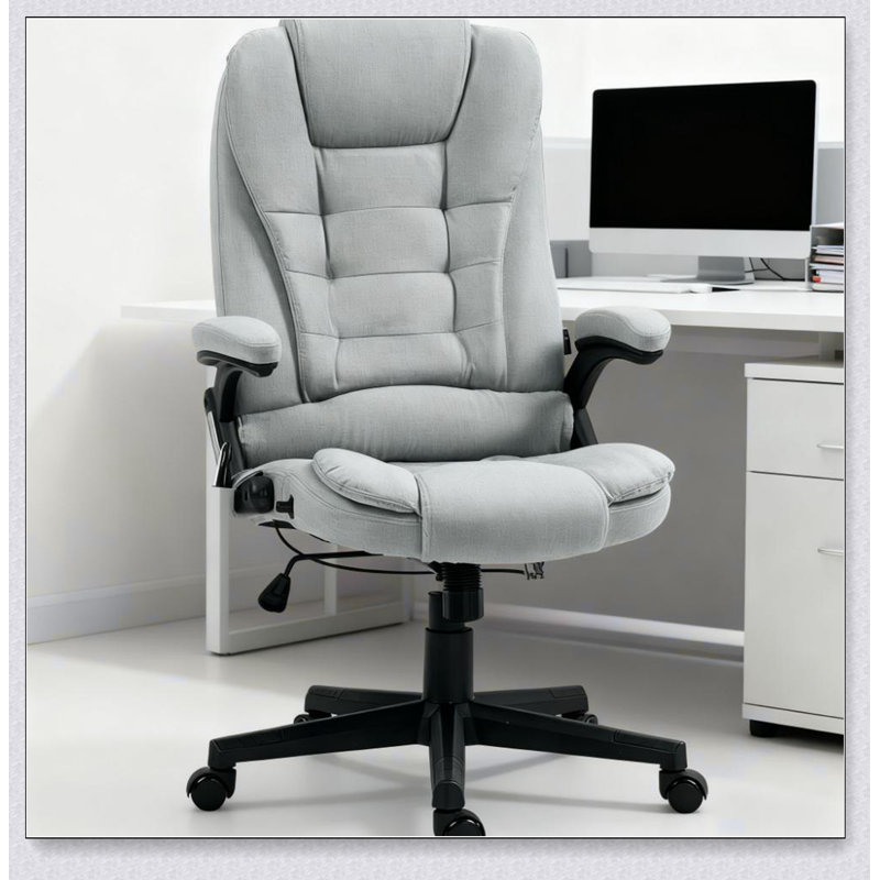 Fauteuil de bureau massant à dossier haut inclinable pour la maison et le bureau, soulageant les maux de dos et améliorant le confort.