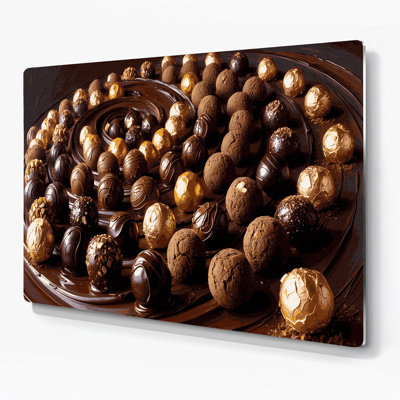 Desserts Chocolate truffles Black Metal Wall Art