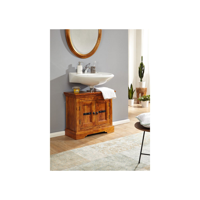 Oxford 66cm Single Bathroom Vanity Base Only, Honey