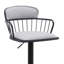 Tabouret de bar réglable en bois noir Nash en tissu gris clair et métal noir Nash-775481979