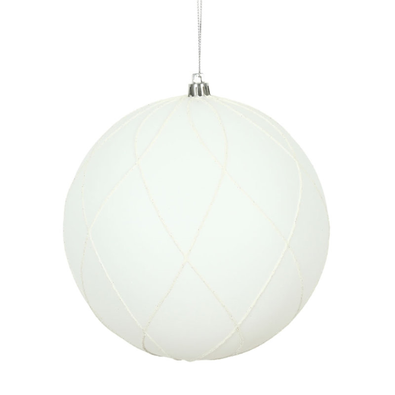 Ornement en forme de boule 8 po, Blanc