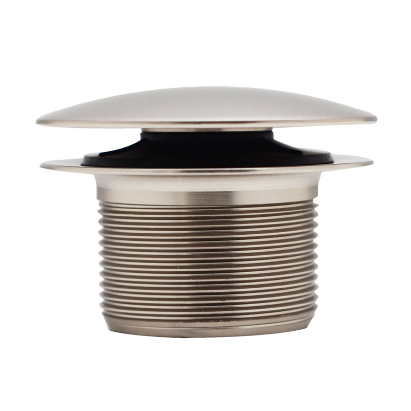 17 ga. Ensemble de drain de baignoire Tip-Toe avec trop-plein breveté sur joint à rotule, Nickel satiné
