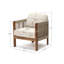 Fauteuil d'extérieur en bois d'acacia avec dossier et coussins en corde tissée à la main