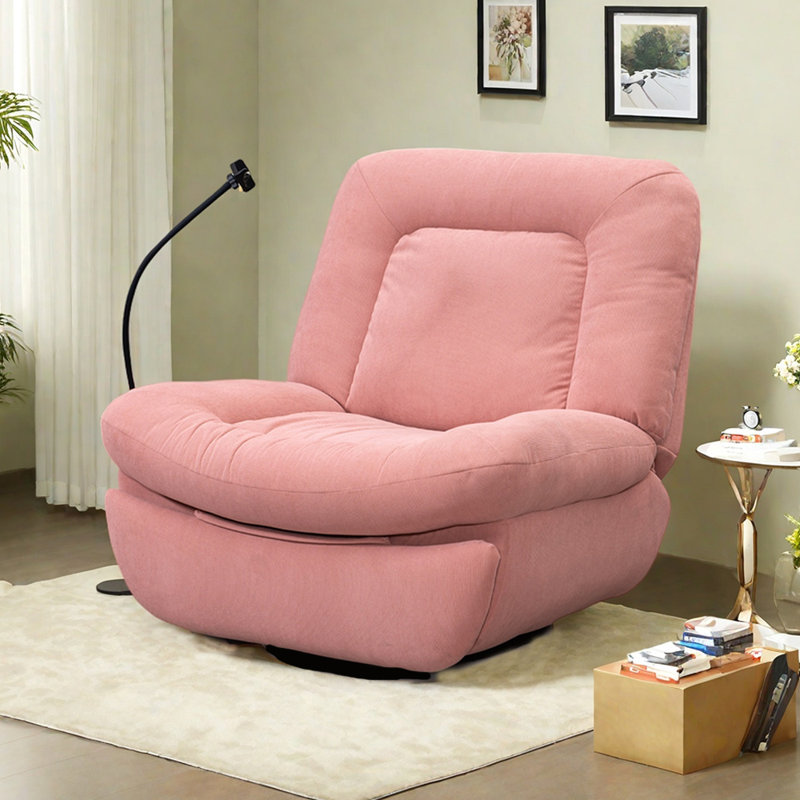 Modern Ergonomic Single Pink Functional Recliner