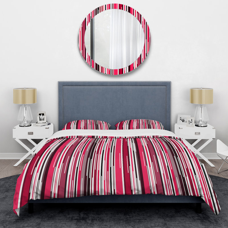 Ensemble de housse de couette en microfibre noir / rose 3 pièces
