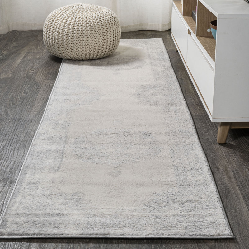 Isanti Cottage Medallion Gray/Ivory Rug, Runner 2'3" x 10'