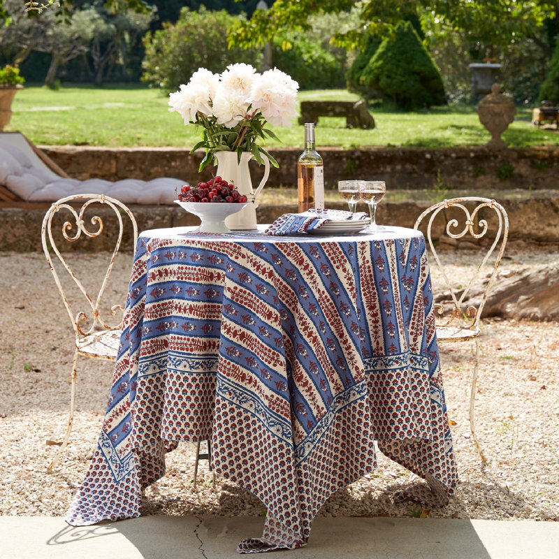 Charlemont Provence Rectangular Tablecloth, Square 90", Blue/Red
