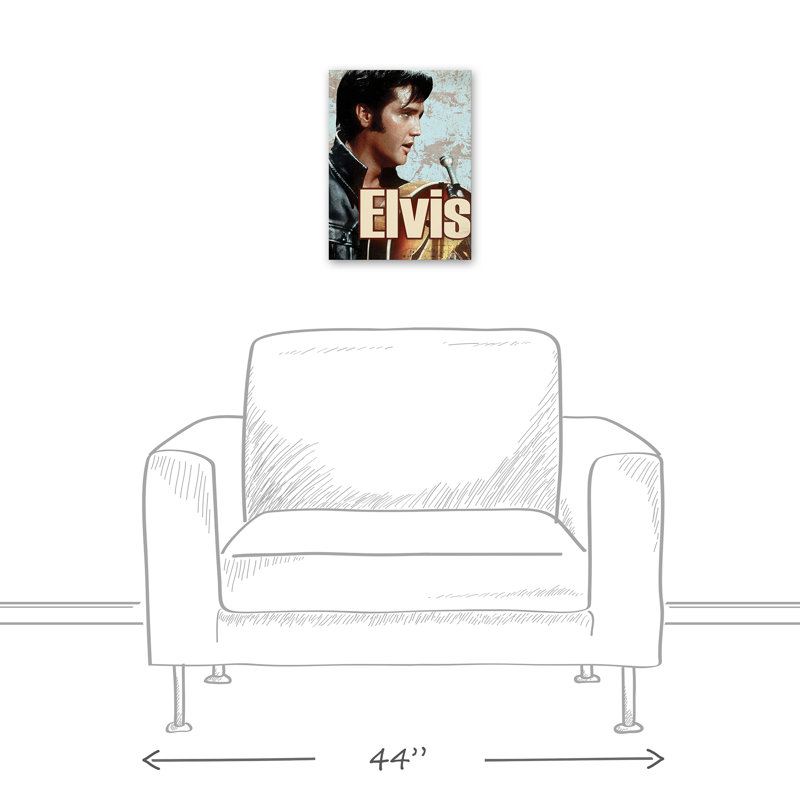 " Elvis ", 16" H x 12" W x 1.25" D, Wrapped Canvas