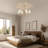 6 - Light Tiered Farmhouse Chandelier, 34'' Drum Rustic Chandelier With Linen Shades, Dining Room Ceiling Lighting Fixture